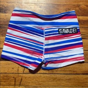 SAVAGE barbell booty shorts SMALL